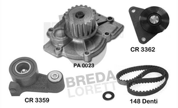 BREDA LORETT Vesipumppu + jakohihnasarja KPA0401A